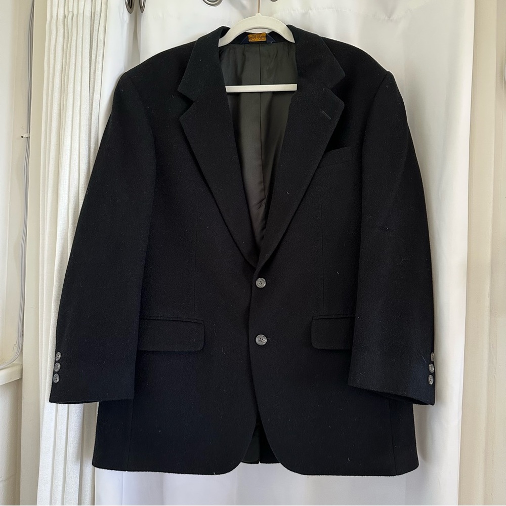 Brooks Brothers Classic Fit Camel Hair Twill 1818 Sport Coat Black
